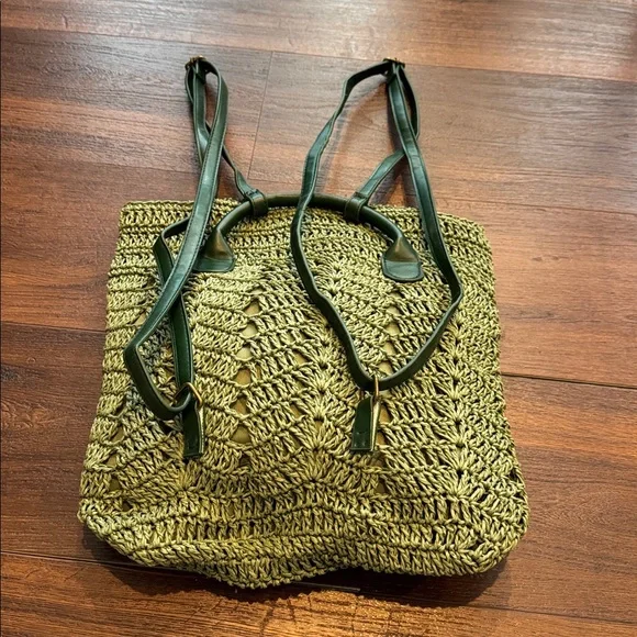 Revolve NWOT 8 Other Reasons Sunny Days Sage Crotchet Straw  display picture 1